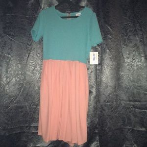 LulaRoe blue and coral dress size m in women’s